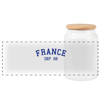 France Department 68 Haut-Rhin - Panoramic Cookie Jar with Wooden Lid - white - Front