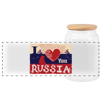 I love you Russia - Panorama Keksdose mit Holzdeckel - Weiß - Vorne