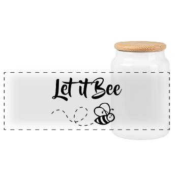 Biene - Bienchen - Flug - Let It Bee! - Panorama Keksdose mit Holzdeckel - Weiß - Vorne
