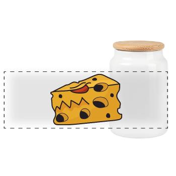 Monstre au fromage - Boîte à biscuits avec couvercle en bois - blanc - Devant