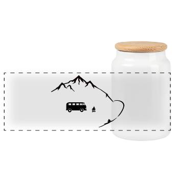vie Surfer - Boîte à biscuits avec couvercle en bois - blanc - Devant