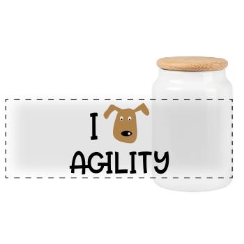 AGILITY - Panorama Keksdose mit Holzdeckel - Weiß - Vorne