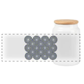 Optical illusion Optical illusion Psychedelic - Panoramic Cookie Jar with Wooden Lid - white - Front