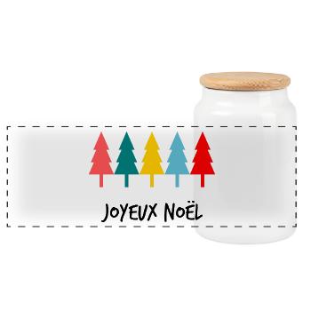 NOËL. ANNEE. ANNIVERSAIRE. RETRAITE. PAPA. MAMAM. - Boîte à biscuits avec couvercle en bois - blanc - Devant