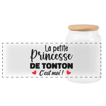 Uncle's Little Princess - Panoramic Cookie Jar with Wooden Lid - white - Front