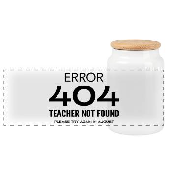 Letzter Schultag Fehler 404 Lehrer nicht gefunden - Panorama Keksdose mit Holzdeckel - Weiß - Vorne