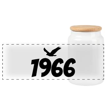 Graphique vintage d’aigle vintage 1966 - Boîte à biscuits avec couvercle en bois - blanc - Devant