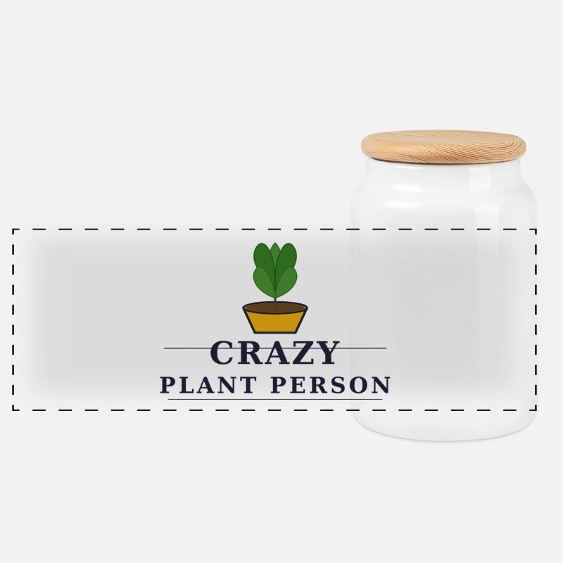 crazy plant person - Panorama Keksdose mit Holzdeckel - Weiß
