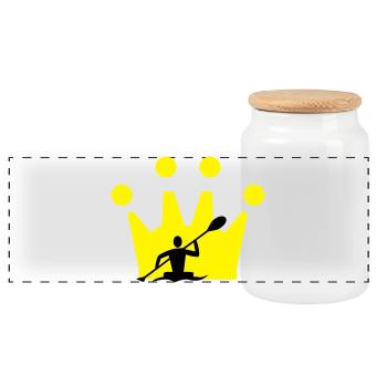 Couronne de canoë - Boîte à biscuits avec couvercle en bois - blanc - Devant
