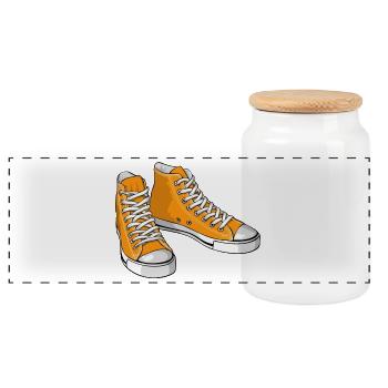 Orange sneakers - Panorama Keksdose mit Holzdeckel - Weiß - Vorne