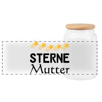 Sterne Mutter Mama Muttertag Familie Geschenk - Panorama Keksdose mit Holzdeckel - Weiß - Vorne