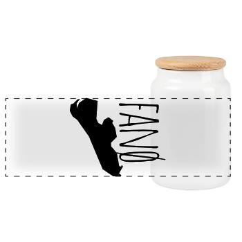 Fanoe - Panoramic Cookie Jar with Wooden Lid - white - Front