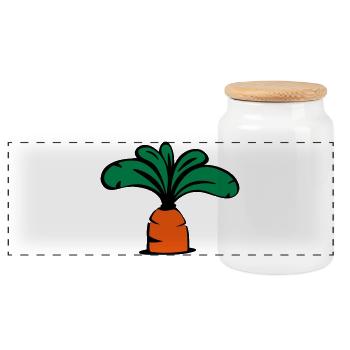 Carrot icon - Panoramic Cookie Jar with Wooden Lid - white - Front