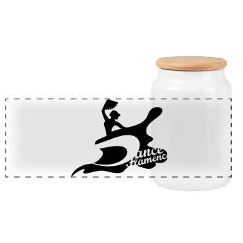 Une danseuse de flamenco avec un éventail - Boîte à biscuits avec couvercle en bois - blanc - Devant