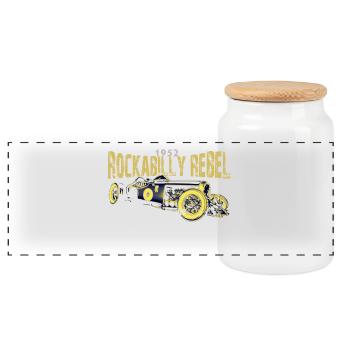 Rockabilly Rebel Design - Boîte à biscuits avec couvercle en bois - blanc - Devant