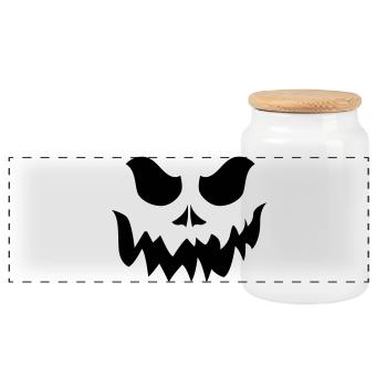 Halloween. Pumpkin - Boîte à biscuits avec couvercle en bois - blanc - Devant