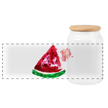 Obst Melone - Panorama Keksdose mit Holzdeckel - Weiß - Vorne