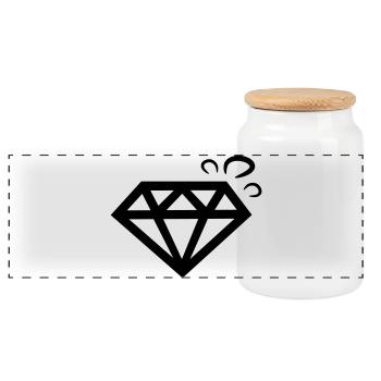 diamant diamond - Panorama Keksdose mit Holzdeckel - Weiß - Vorne