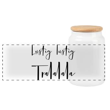 Noël drôle tralalalala - Boîte à biscuits avec couvercle en bois - blanc - Devant