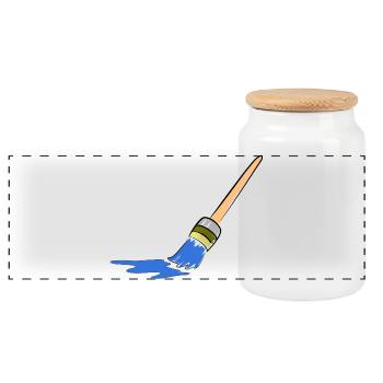 Abstract brush art for creative minds - Panoramic Cookie Jar with Wooden Lid - white - Front