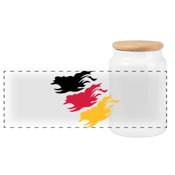 Design Germany - Panoramic Cookie Jar with Wooden Lid - white - Front