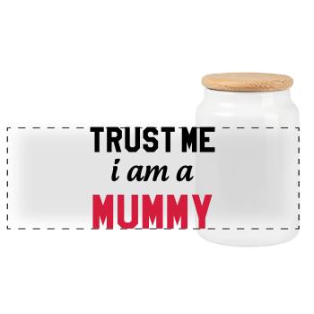 Trust me I am a Mummy - Panorama Keksdose mit Holzdeckel - Weiß - Vorne