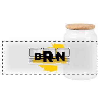 Berlin Ubahn Berlin Graffiti Symbol Icon Tram - Panoramic Cookie Jar with Wooden Lid - white - Front
