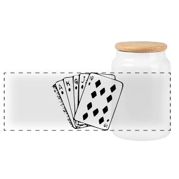 Karten, Kartenspiel, Bridge, Kleejacken, Ass * - Panorama Keksdose mit Holzdeckel - Weiß - Vorne