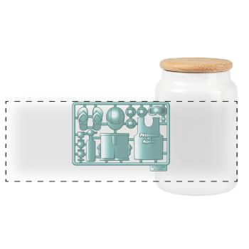 Kit pétanque et apéro - Boîte à biscuits avec couvercle en bois - blanc - Devant
