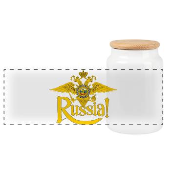 Russe, Russie - Boîte à biscuits avec couvercle en bois - blanc - Devant
