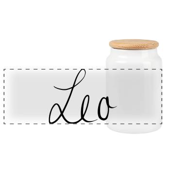 Leo - Panorama Keksdose mit Holzdeckel - Weiß - Vorne
