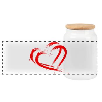 Canada - Panoramic Cookie Jar with Wooden Lid - white - Front