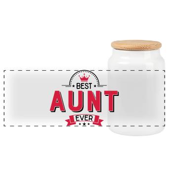 tante - Boîte à biscuits avec couvercle en bois - blanc - Devant