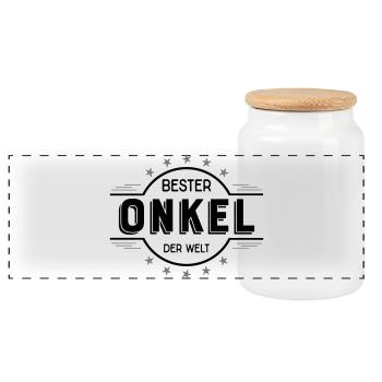 onkel - Panorama Keksdose mit Holzdeckel - Weiß - Vorne