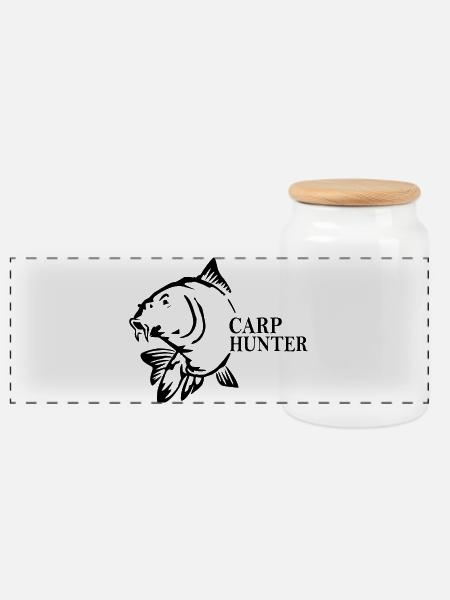 Carp Hunter - Panorama Keksdose mit Holzdeckel - Weiß