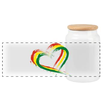 Bolivie - Boîte à biscuits avec couvercle en bois - blanc - Devant