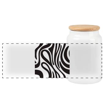 Zebra-Dekoration - Afrikanische Savanne-Effekt - Panorama Keksdose mit Holzdeckel - Weiß - Vorne