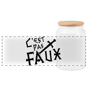 C'est pas faux ! légende de Camelot - Boîte à biscuits avec couvercle en bois - blanc - Devant