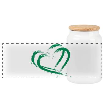Nigeria - Boîte à biscuits avec couvercle en bois - blanc - Devant