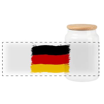 Allemagne couleurs noir rouge or - Boîte à biscuits avec couvercle en bois - blanc - Devant