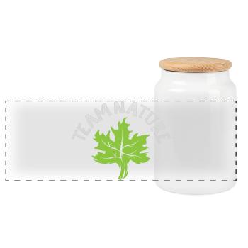 team nature Blatt grün Symbol Logo icon Wald Baum - Panorama Keksdose mit Holzdeckel - Weiß - Vorne