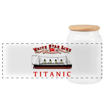 TITANIC LEGENDE CREA Louis RUNEMBERG © Adagp - Panorama Keksdose mit Holzdeckel - Weiß - Vorne