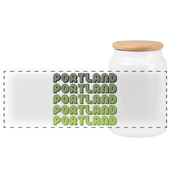 Motif de gradient rétro Portland - Boîte à biscuits avec couvercle en bois - blanc - Devant