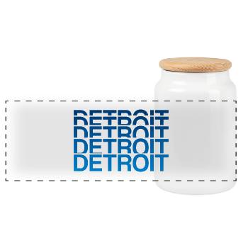 Detroit Blue Replay - Panoramic Cookie Jar with Wooden Lid - white - Front