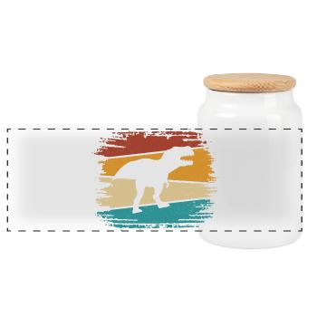 T-Rex - Boîte à biscuits avec couvercle en bois - blanc - Devant
