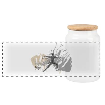 Your yoga style - Panoramic Cookie Jar with Wooden Lid - white - Front
