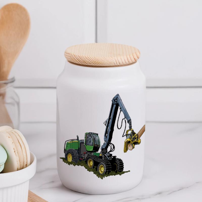 Moissonneuse-batteuse, Moissonneuse-batteuse Boîte à biscuits avec couvercle en bois