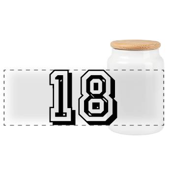 18th birthday of legal age - Panoramic Cookie Jar with Wooden Lid - white - Front