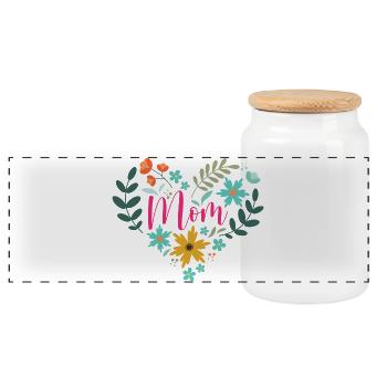 Best Mom Ever - Panoramic Cookie Jar with Wooden Lid - white - Front