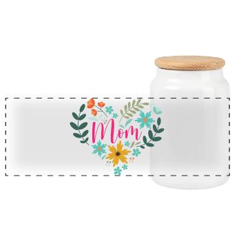 Best Mom Ever - Panoramic Cookie Jar with Wooden Lid - white - Front